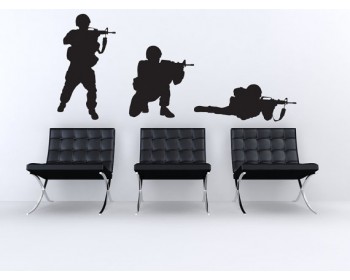 Soldier  Silhouette Modern Wall Art Sticker Soldier  Silhouette Modern Wall Art Sticker